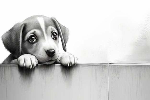 Dog Drawing Images background and copy space