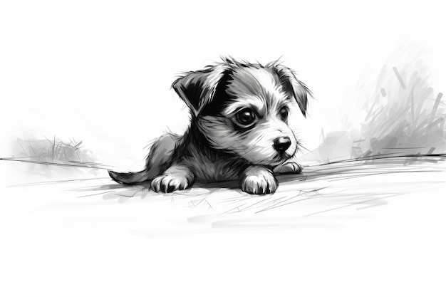 Dog Drawing Images background and copy space