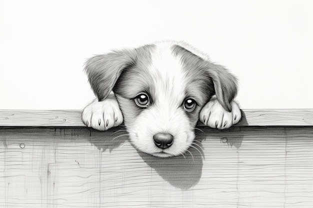 Dog Drawing Images background and copy space