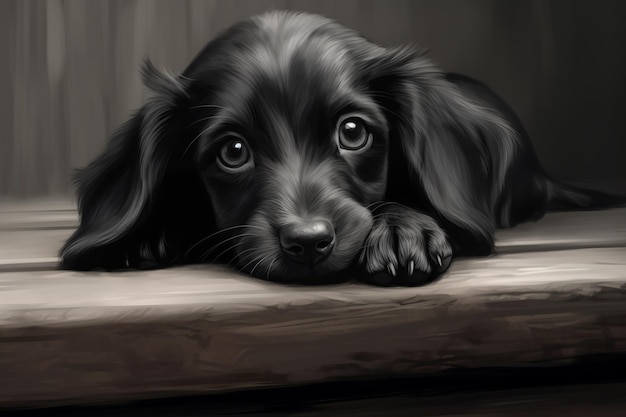 Dog Drawing Images background and copy space