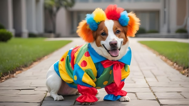 Dog dressed for summer in a Hawaii frock and hat with sunglasses Dog Dressed As A Rapper Dog