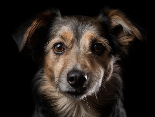 Dog Face Portrait Isolated on Background Realistic Digital Generated Photo Illustration