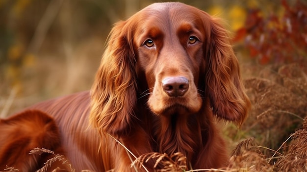 A dog in a field of grass