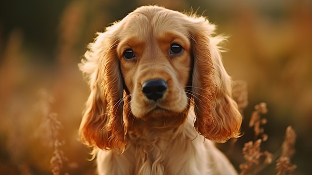 A dog in a field with a golden retriever