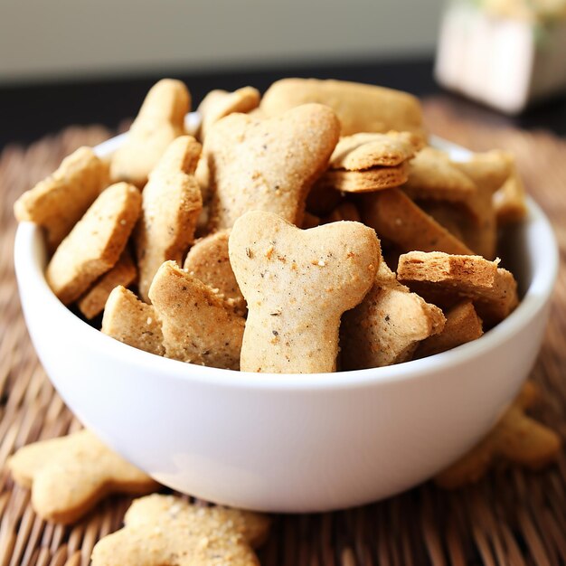 Dog food in a glass container