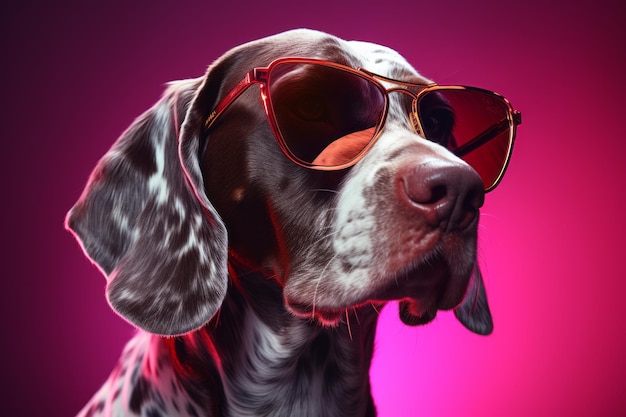 Dog in fur with golden glasses photorealistic fantasy style dieselpunk generation ai