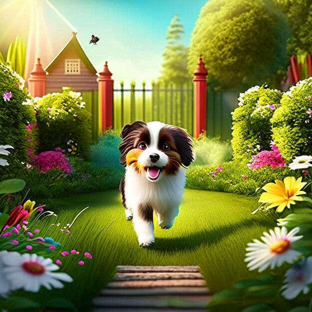 dog in garden