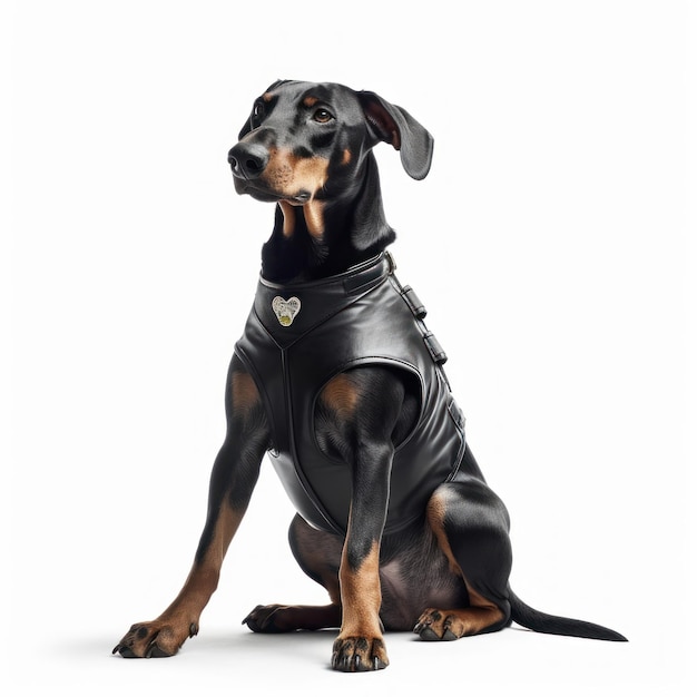 Dog guard on a white background security agency dog training