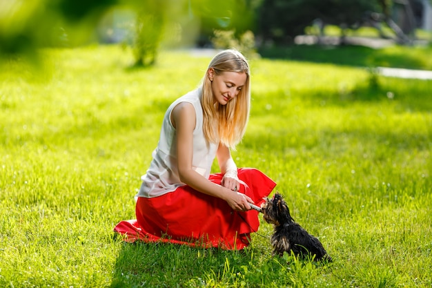 Dog and his owner