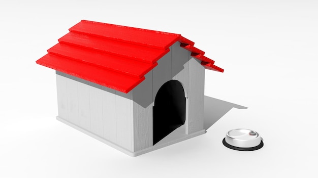 Dog house model isolated on white background