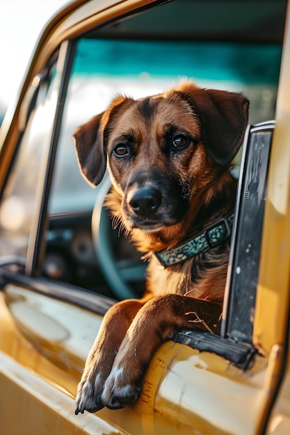 Dog Images Curious Dog Sitting In Car