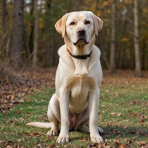 Photo a dog is sitting in the grass with a brown spot on its face