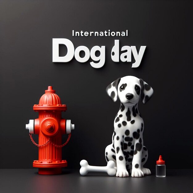 a dog is sitting next to a red fire hydrant and a red fire hydrant