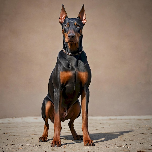 Photo a dog is standing on a concrete surface with a collar that says quot the dog is a dog quot