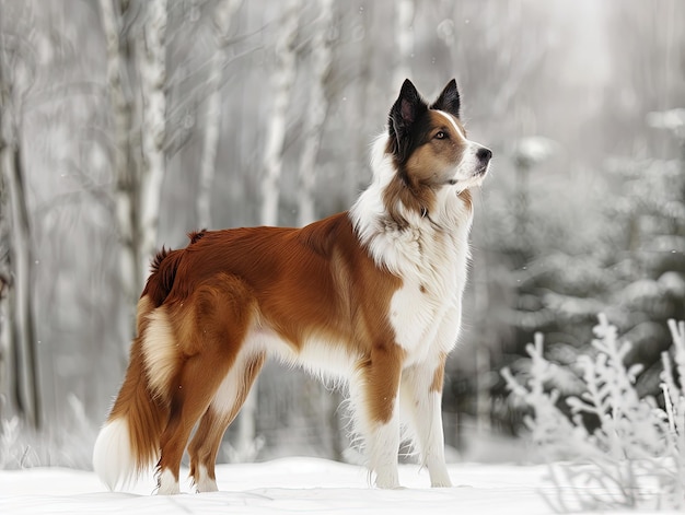 Photo a dog is standing in the snow with a sign that says quot im a dog quot