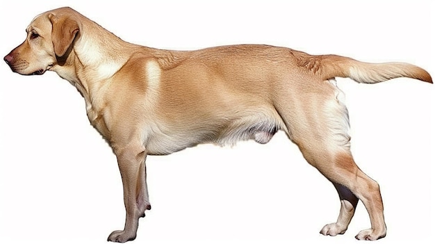 Photo a dog is standing on a white background with a white background