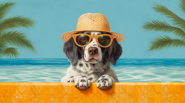 dog is on summer vacation