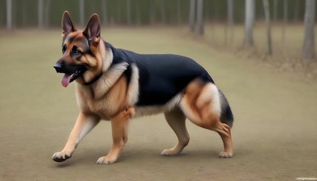 a dog is wearing a black and brown vest