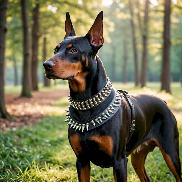 Photo a dog is wearing a collar with a necklace on it