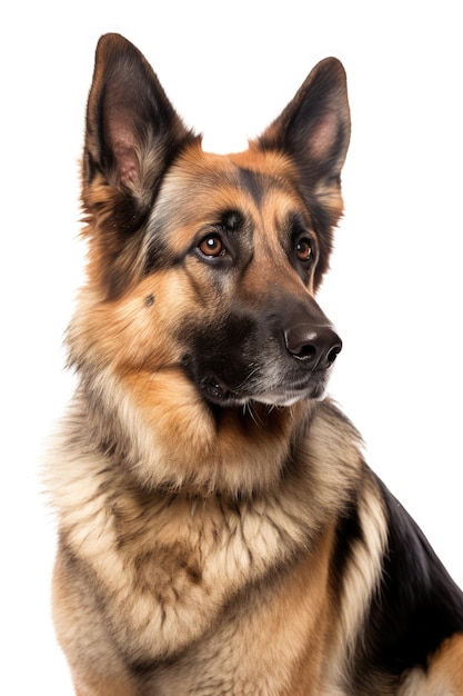 Dog isolated on white generative ai