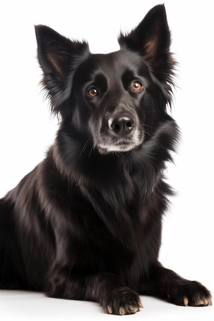 Dog isolated on white generative ai