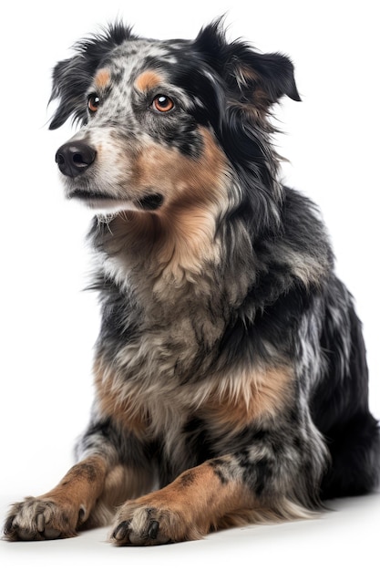 Dog isolated on white generative ai