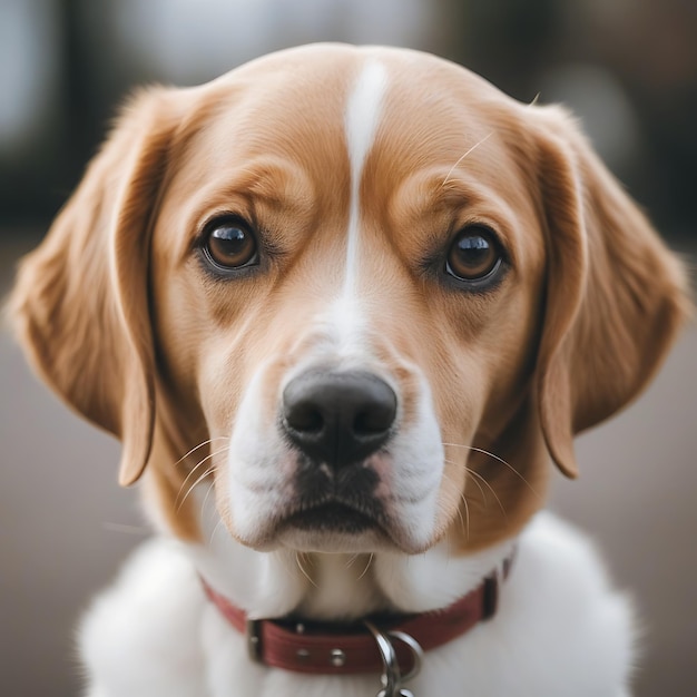 Photo a dog laying on a brick sidewalk with the sun shining on his eyes