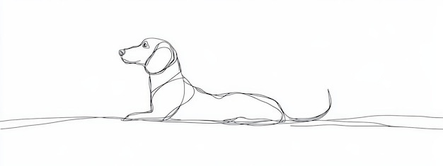 Dog line one art outline continuous pet puppy animal silhouette Line illustration one dog drawing