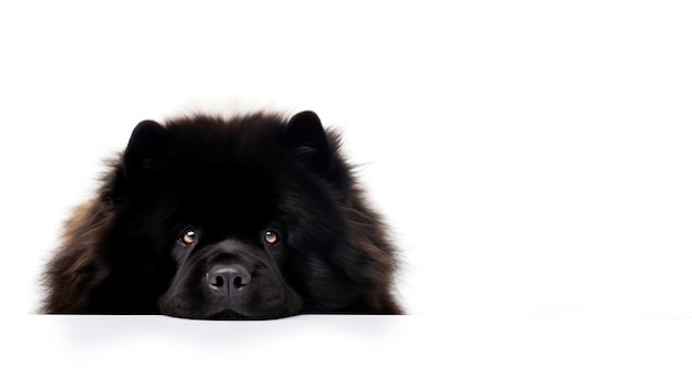 Photo a dog looking over a white background