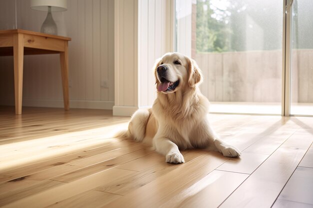 Photo a dog lying on the floor