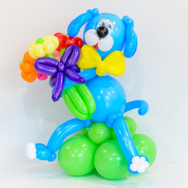 Dog made of balloons composition