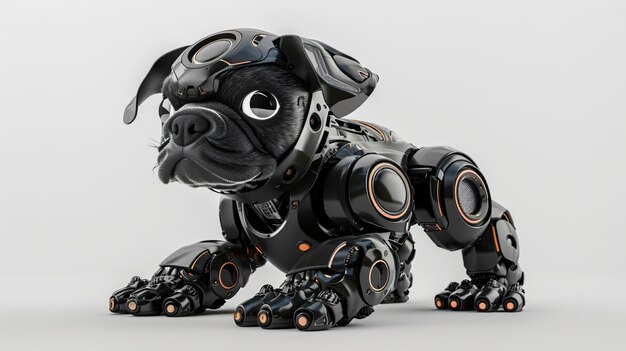 Photo a dog made by a robot made by a dog called a dog