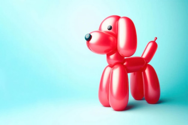 Photo dog made from a balloon on a clean background space for text