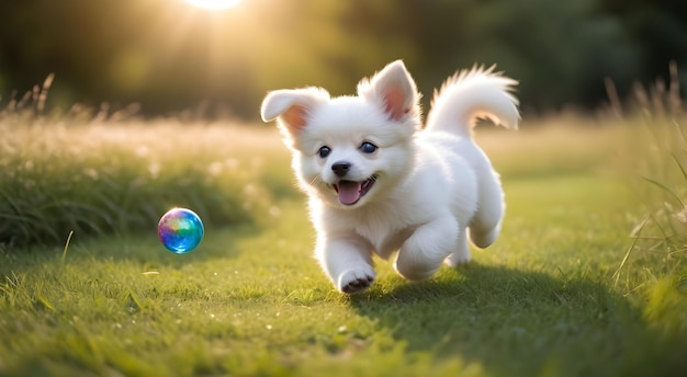 dog playing in park pembroke corgi