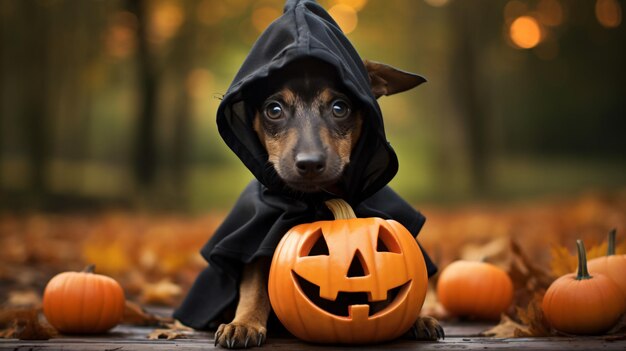 Dog ready for halloween