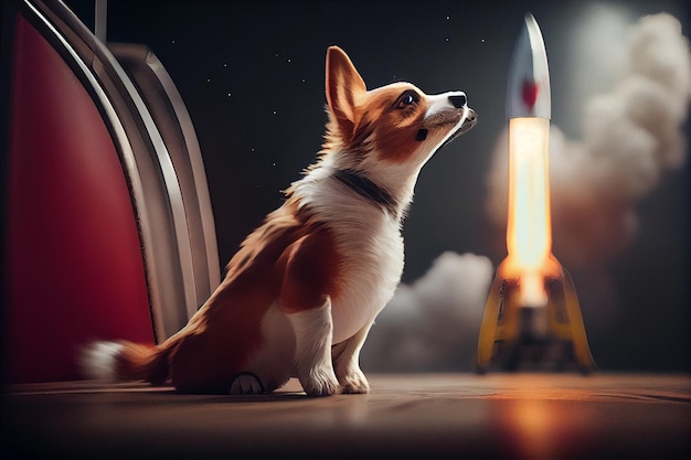 Dog on a rocketgenerative ai