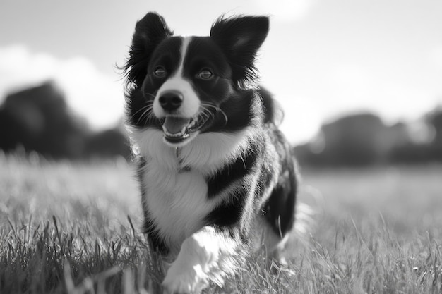 Dog Running in Field