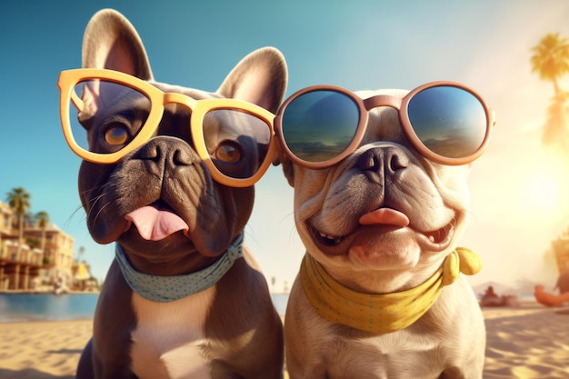 Dog sunglasses selfie Generate Ai