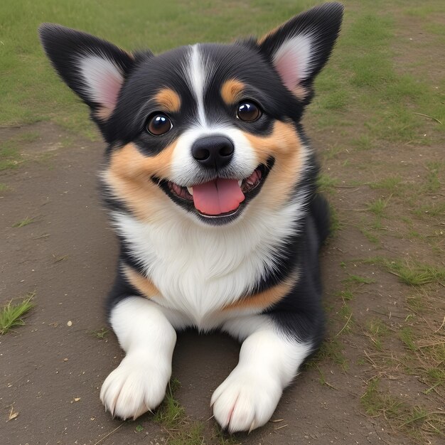 a dog that is sitting on the ground