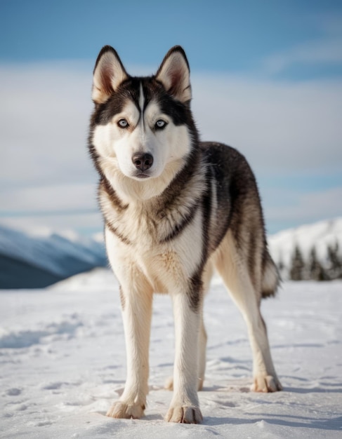 a dog that is standing in the snow