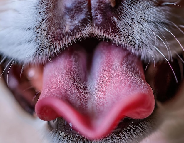 Photo dog tongue closeup a look at its texture and function