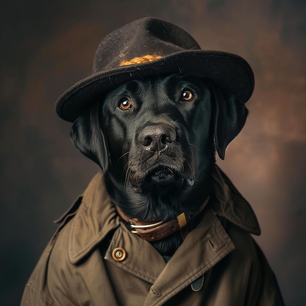 a dog wearing a hat that says  dog