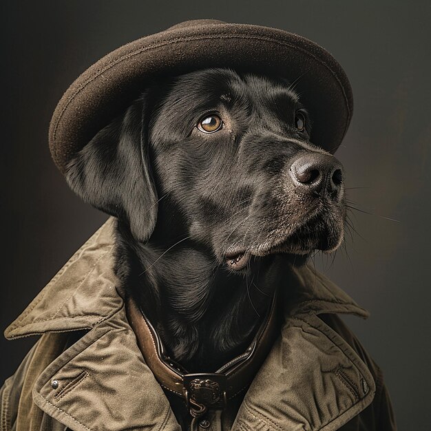 a dog wearing a jacket that says  a  on it