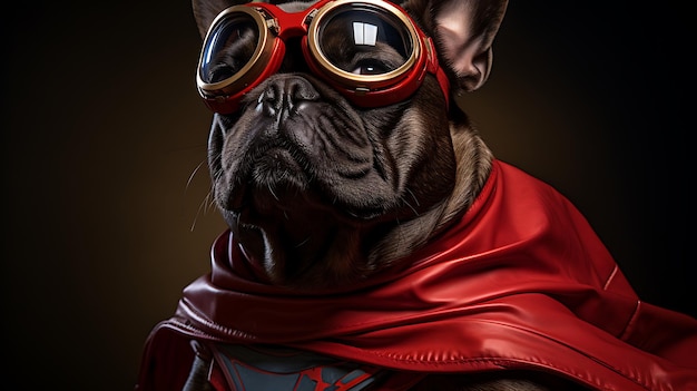 a dog wearing a red bandana and a red bandana