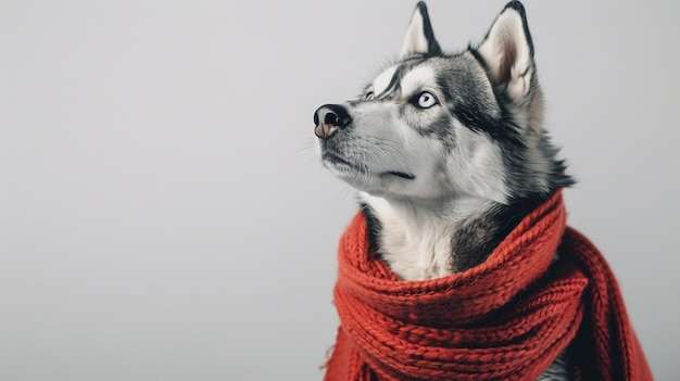 Photo a dog wearing a red sweater with a sweater on it