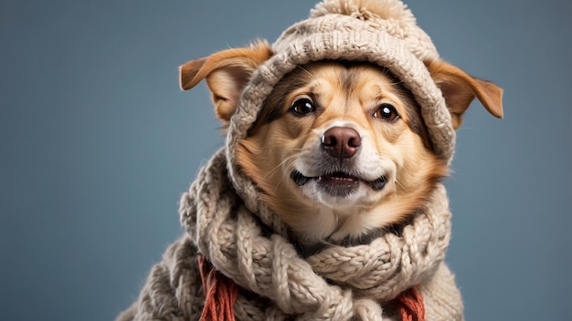 Photo a dog wearing a scarf that says  the dog is wearing a scarf