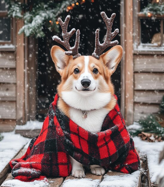 a dog wearing a scarf that says  the dog is wearing a scarf