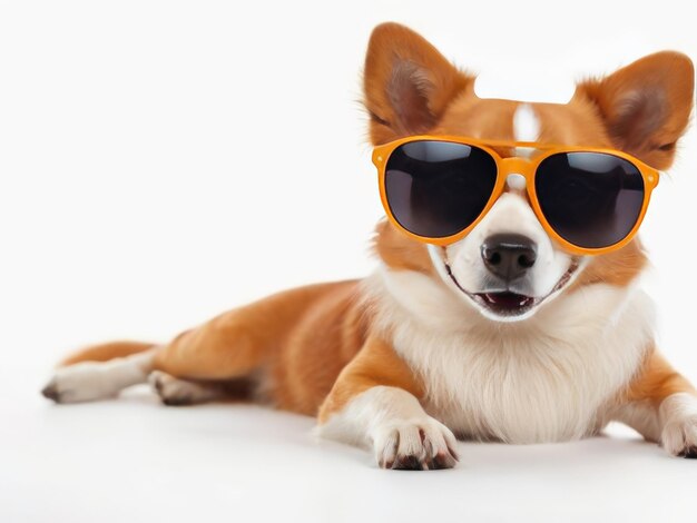 a dog wearing sunglasses that says quot dog quot