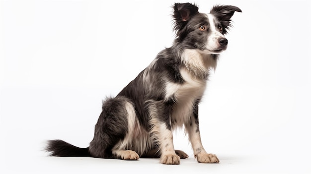 The dog on white background or Canis lupus familiaris