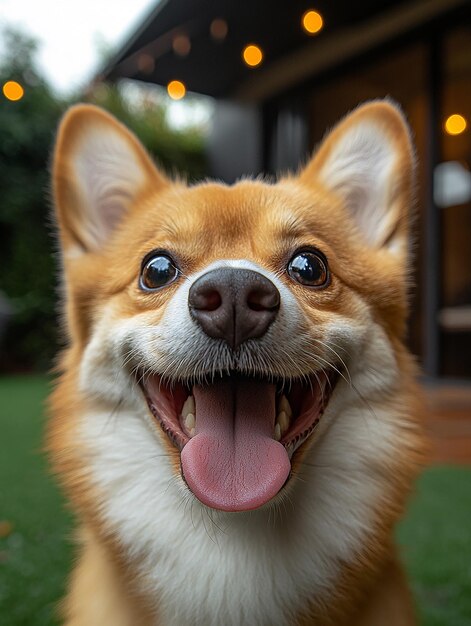 a dog with a big smile and a big smile